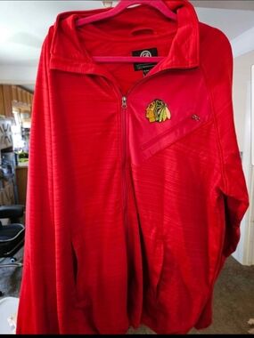 Chicago Blackhawks Red Zip-Up Jacket with Logo